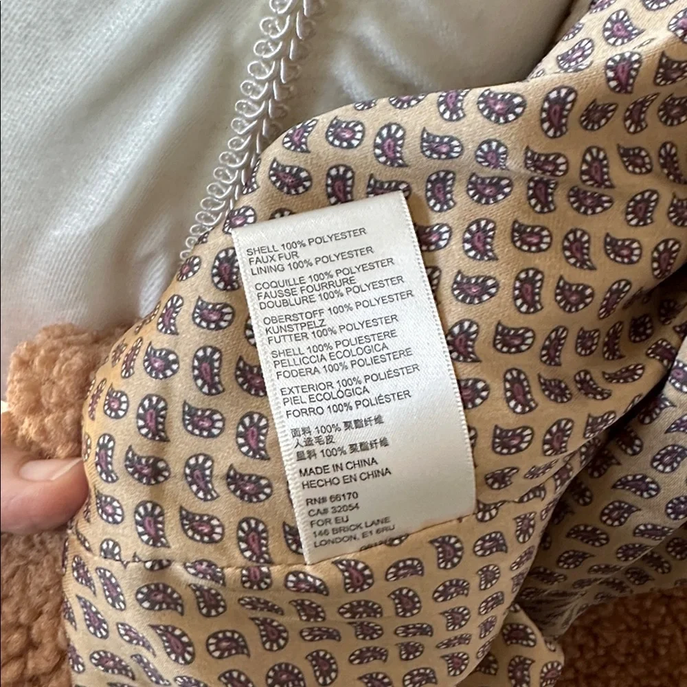 Free People We the Free Izzy wrap - Teddy Jacket in xs sand (tan) fleece Sherpa - Picture 8 of 10